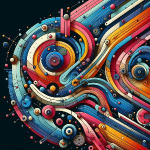 colorful abstract art poster with geometric shapes (36)